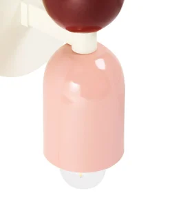 New Beliani Set di 2 lampade da parete TOPI Metallo Multicolore Bianco Rosa Rosso Multicolore
