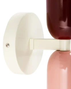New Beliani Set di 2 lampade da parete TOPI Metallo Multicolore Bianco Rosa Rosso Multicolore
