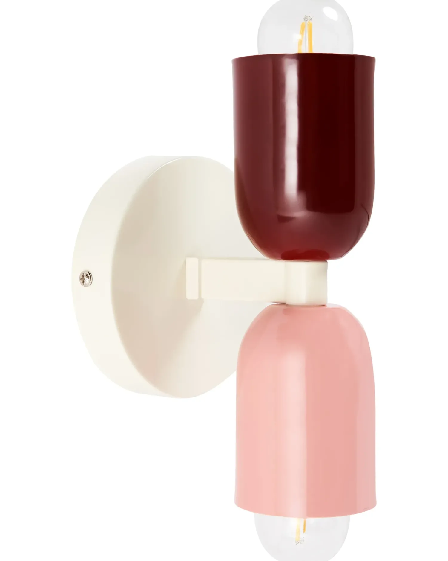 New Beliani Set di 2 lampade da parete TOPI Metallo Multicolore Bianco Rosa Rosso Multicolore