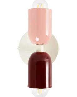 New Beliani Set di 2 lampade da parete TOPI Metallo Multicolore Bianco Rosa Rosso Multicolore