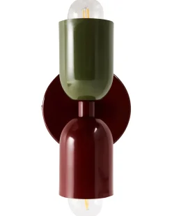 Sale Beliani Set di 2 lampade da parete TOPI Metallo Rosso/Verde Rosso Verde
