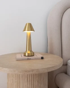Hot Beliani Set di 2 lampade da tavolo a LED senza fili JOANES con dimmer Metallo Oro