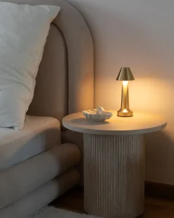 Hot Beliani Set di 2 lampade da tavolo a LED senza fili JOANES con dimmer Metallo Oro
