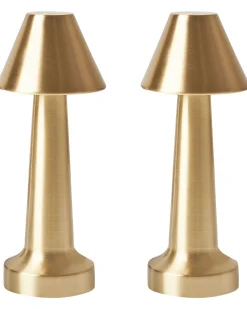 Hot Beliani Set di 2 lampade da tavolo a LED senza fili JOANES con dimmer Metallo Oro