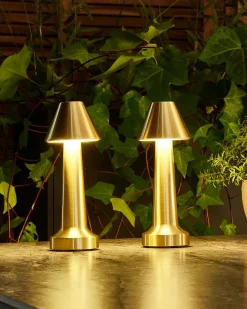Hot Beliani Set di 2 lampade da tavolo a LED senza fili JOANES con dimmer Metallo Oro