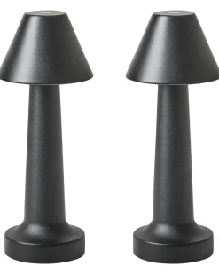 Outlet Beliani Set di 2 lampade da tavolo a LED senza fili JOANES con dimmer Metallo Nero