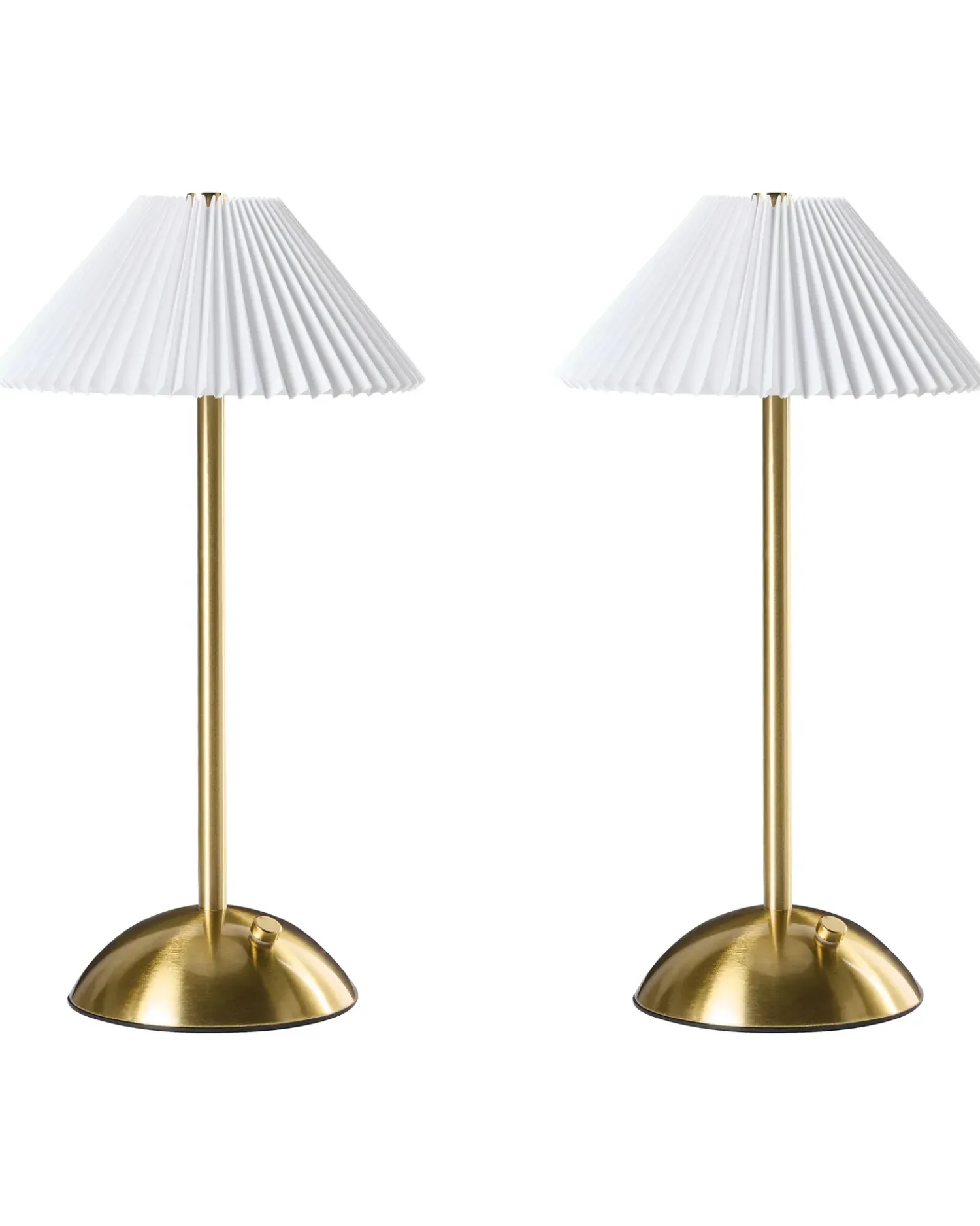 Outlet Beliani Set di 2 lampade da tavolo a LED senza fili RUBA con dimmer Metallo Oro Bianco Oro