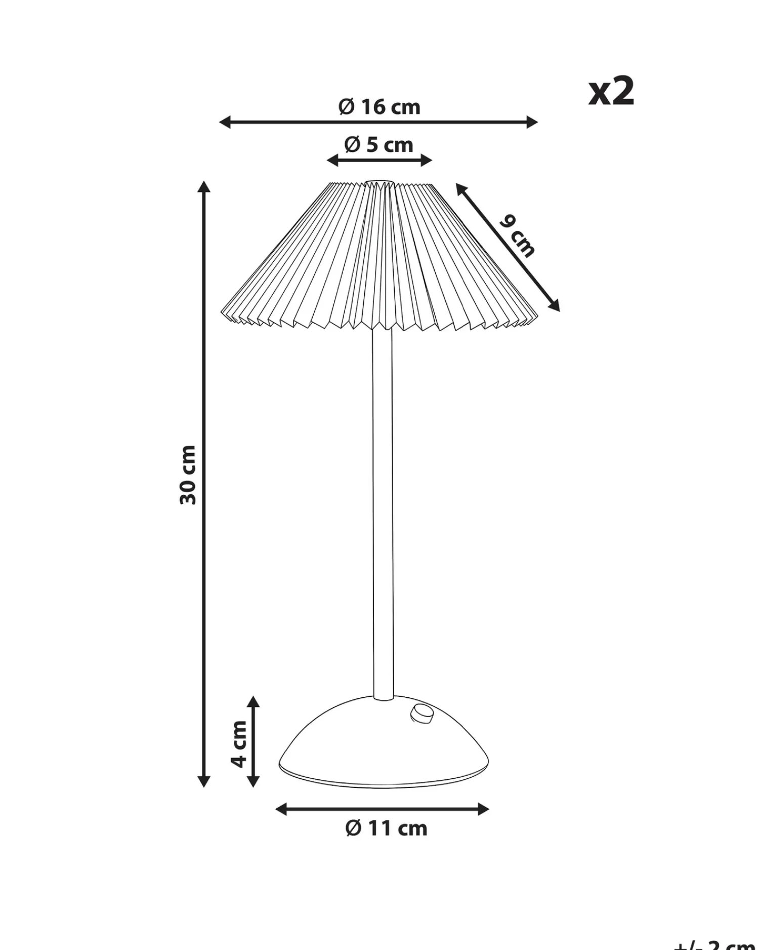 Outlet Beliani Set di 2 lampade da tavolo a LED senza fili RUBA con dimmer Metallo Oro Bianco Oro