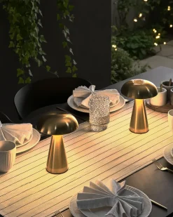 Outlet Beliani Set di 2 lampade da tavolo a LED senza fili KULFO con dimmer Metallo Oro