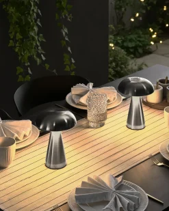 Online Beliani Set di 2 lampade da tavolo a LED senza fili KULFO con dimmer Metallo Argento