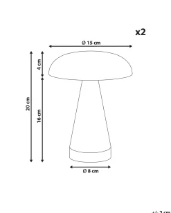 Online Beliani Set di 2 lampade da tavolo a LED senza fili KULFO con dimmer Metallo Argento