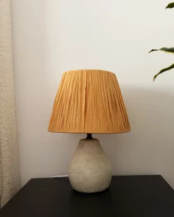Outlet Beliani Set di 2 lampade da tavolo ARWADITO Ceramica Bianco sporco Bianco Marrone
