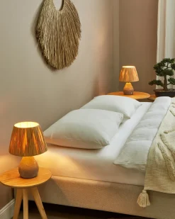 Discount Beliani Set di 2 lampade da tavolo ARWADITO Ceramica Grigio Marrone Grigio