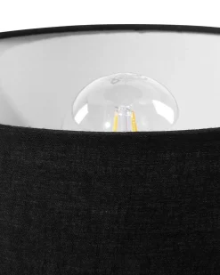 Beliani Set di 2 lampade da tavolo TOBOL Legno di frassino Nero Marrone Nero