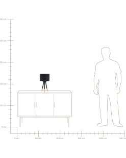 Beliani Set di 2 lampade da tavolo TOBOL Legno di frassino Nero Marrone Nero