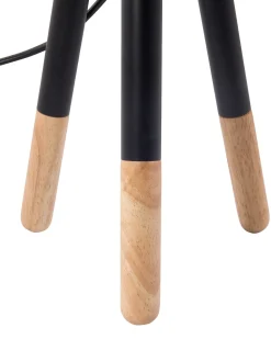Beliani Set di 2 lampade da tavolo TOBOL Legno di frassino Nero Marrone Nero