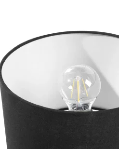 Beliani Set di 2 lampade da tavolo TOBOL Legno di frassino Nero Marrone Nero