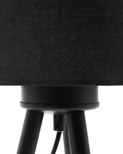 Beliani Set di 2 lampade da tavolo TOBOL Legno di frassino Nero Marrone Nero