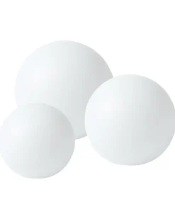 New Beliani Set di 3 lampade solari a sfera LED per esterni LOBAINA con telecomando Bianco