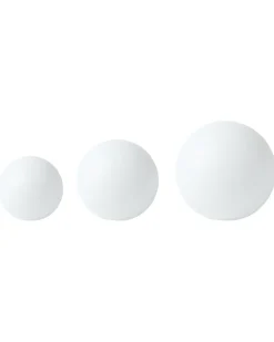 New Beliani Set di 3 lampade solari a sfera LED per esterni LOBAINA con telecomando Bianco