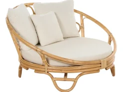 Clearance Beliani Set di lettini da giardino ROSSANO Rattan Naturale Beige Naturale