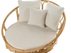 Clearance Beliani Set di lettini da giardino ROSSANO Rattan Naturale Beige Naturale