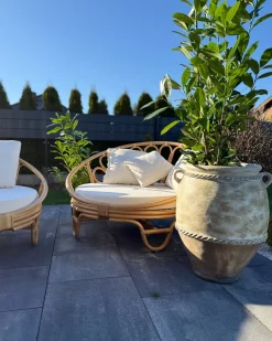 Clearance Beliani Set di lettini da giardino ROSSANO Rattan Naturale Beige Naturale