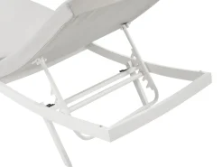 Online Beliani Set di 2 Lettini Prendisole con Cuscini AMELIA Metallo Grigio chiaro Bianco Grigio