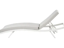 Online Beliani Set di 2 Lettini Prendisole con Cuscini AMELIA Metallo Grigio chiaro Bianco Grigio