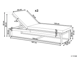 Online Beliani AZZANELLO Legno d'acacia Bianco sporco Bianco Marrone
