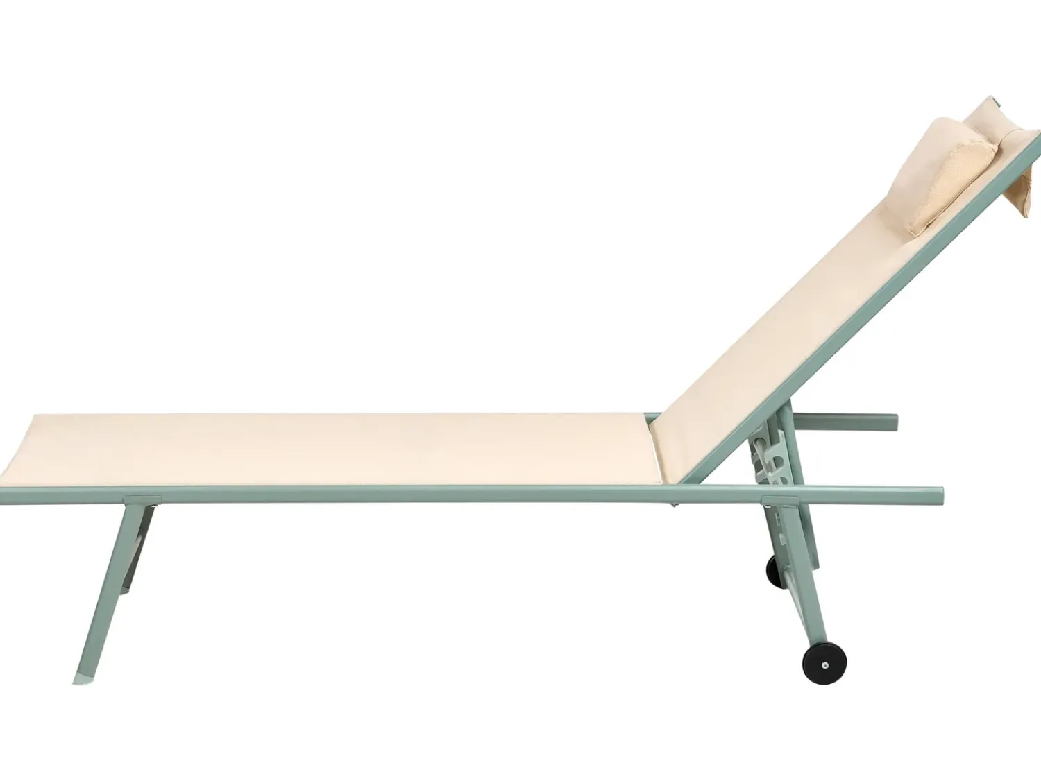Hot Beliani Set di 2 Lettini Prendisole SORONI Metallo Beige Beige Verde