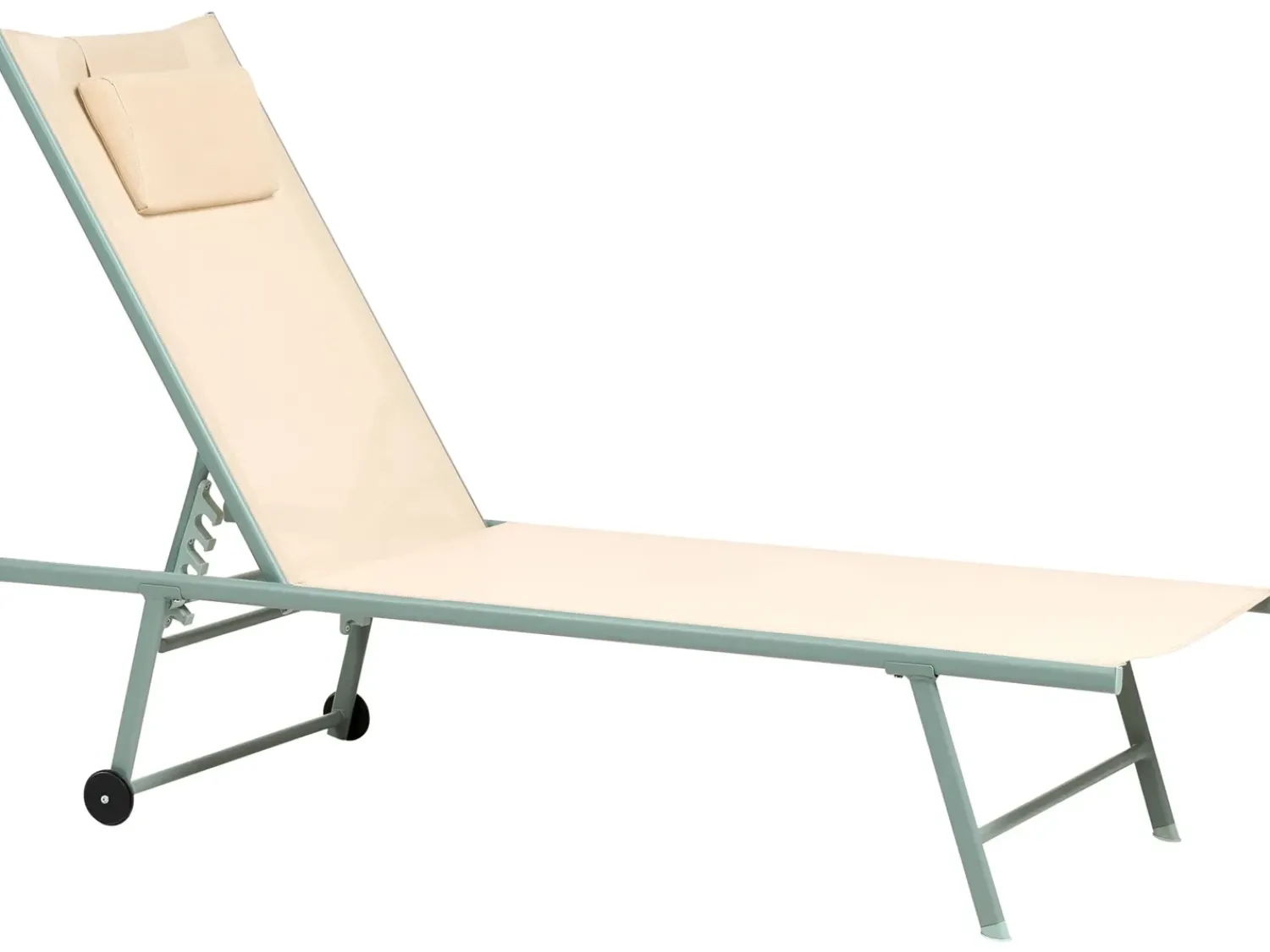 Hot Beliani Set di 2 Lettini Prendisole SORONI Metallo Beige Beige Verde