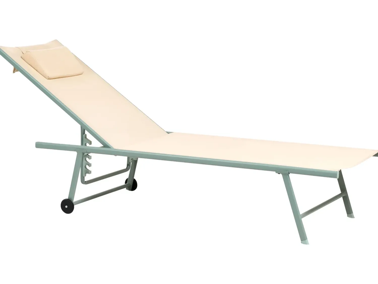 Hot Beliani Set di 2 Lettini Prendisole SORONI Metallo Beige Beige Verde