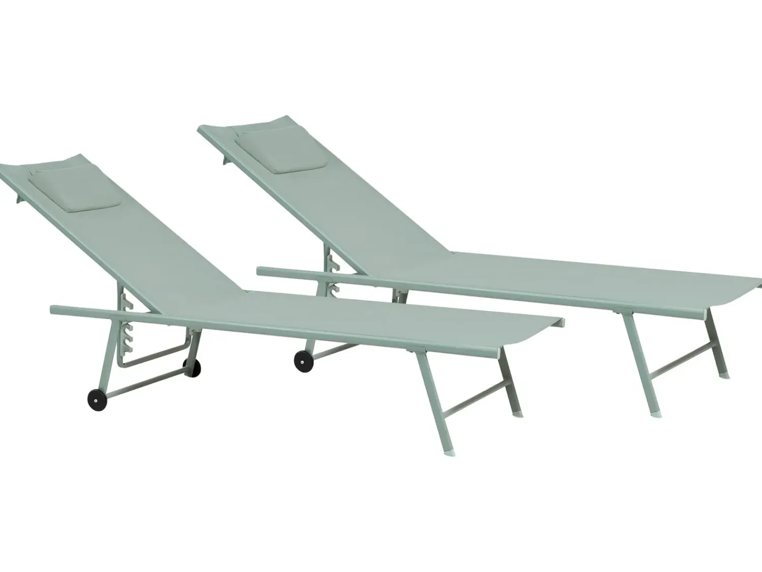 Best Beliani Set di 2 Lettini Prendisole SORONI Metallo chiaro Verde