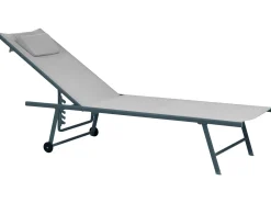 New Beliani Set di 2 Lettini Prendisole SORONI Metallo chiaro Grigio