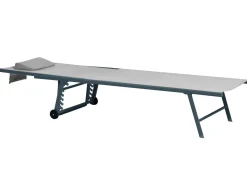 New Beliani Set di 2 Lettini Prendisole SORONI Metallo chiaro Grigio
