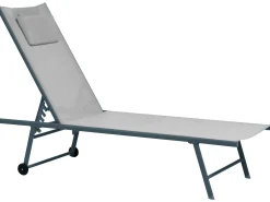 New Beliani Set di 2 Lettini Prendisole SORONI Metallo chiaro Grigio