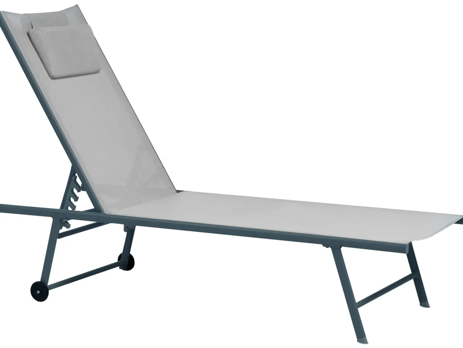 New Beliani Set di 2 Lettini Prendisole SORONI Metallo chiaro Grigio