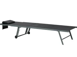 Beliani Set di 2 Lettini Prendisole SORONI Metallo Nero Grigio Nero