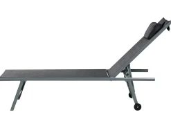 Beliani Set di 2 Lettini Prendisole SORONI Metallo Nero Grigio Nero