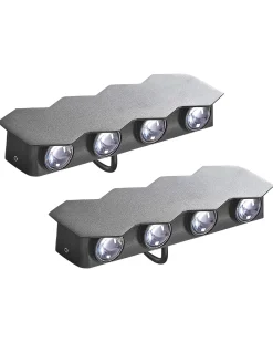 Online Beliani Set di 2 luci da parete da giardino a LED WELDON Nero