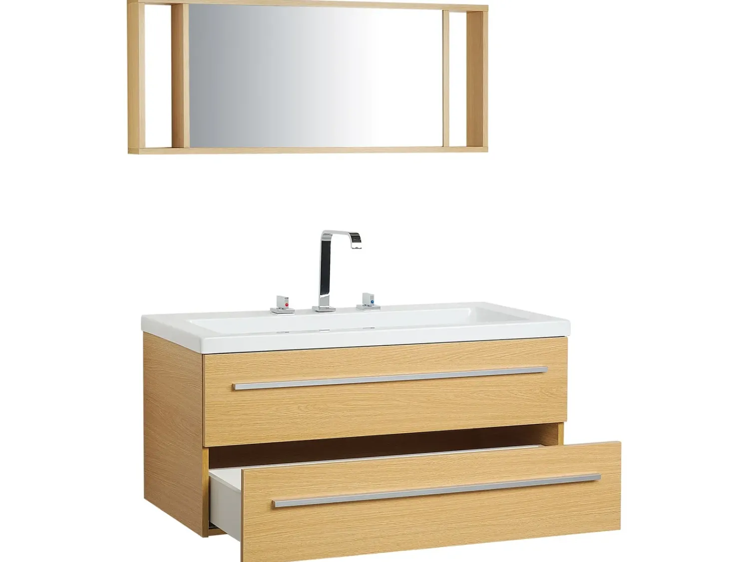 Sale Beliani Set di mobili da bagno ALMERIA Beige Argento Bianco Beige