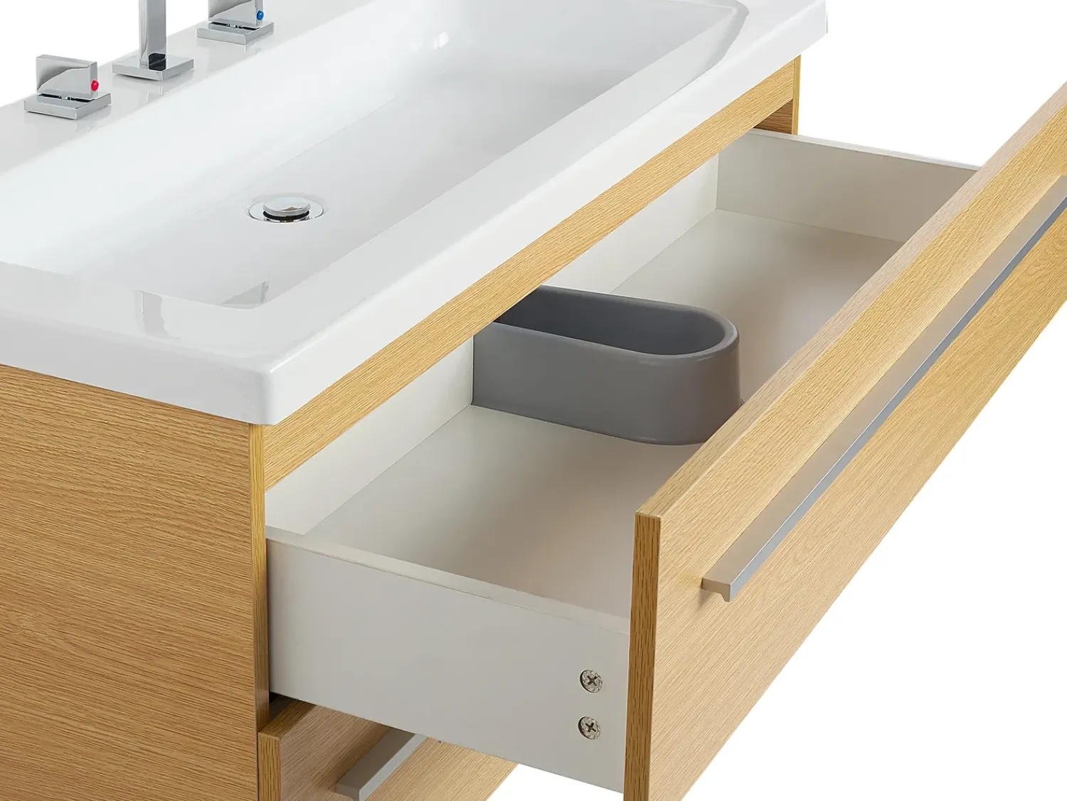 Sale Beliani Set di mobili da bagno ALMERIA Beige Argento Bianco Beige
