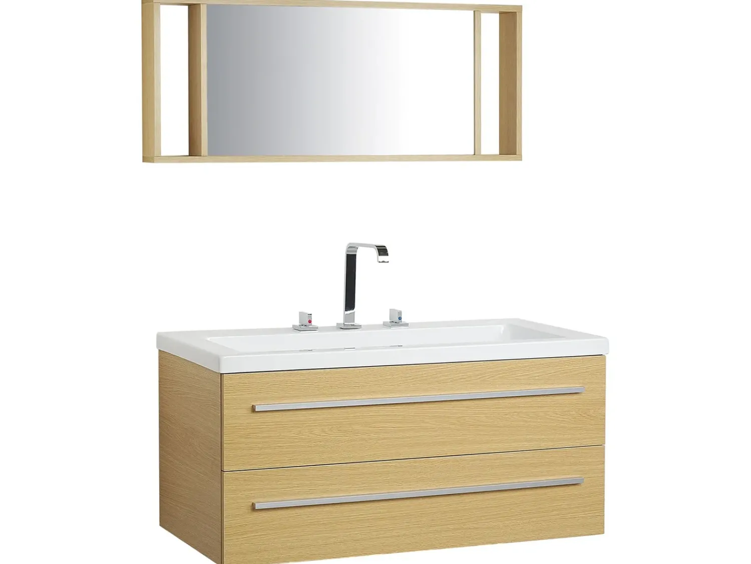 Sale Beliani Set di mobili da bagno ALMERIA Beige Argento Bianco Beige