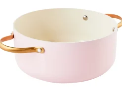 Clearance Beliani Set di 7 padelle ELITE PRO Rosa pastello Bianco Oro Rosa