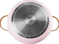 Clearance Beliani Set di 7 padelle ELITE PRO Rosa pastello Bianco Oro Rosa