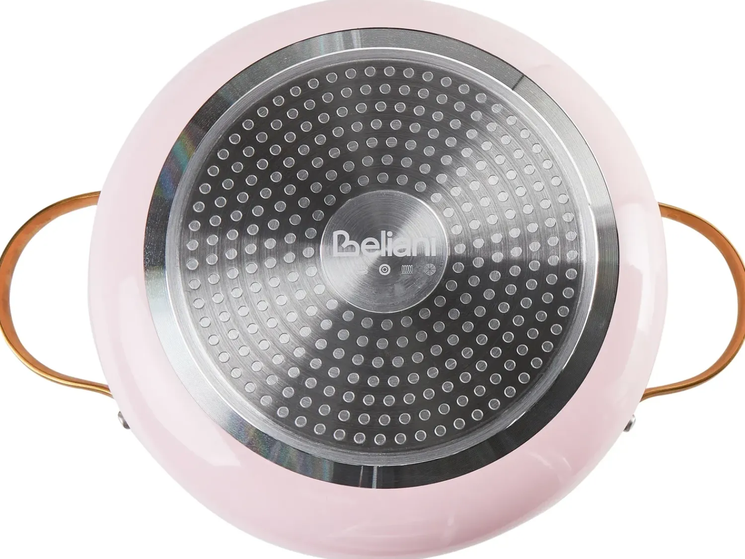 Clearance Beliani Set di 7 padelle ELITE PRO Rosa pastello Bianco Oro Rosa