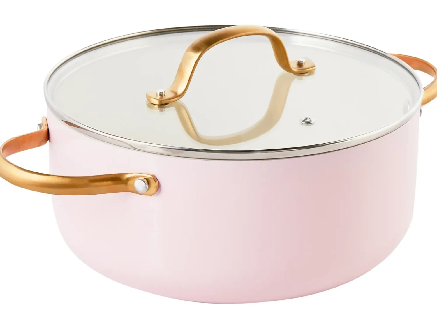 Clearance Beliani Set di 7 padelle ELITE PRO Rosa pastello Bianco Oro Rosa