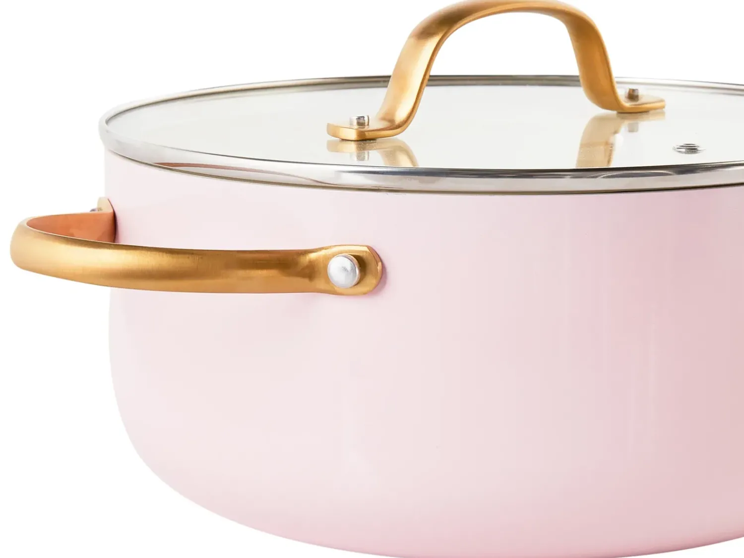 Clearance Beliani Set di 7 padelle ELITE PRO Rosa pastello Bianco Oro Rosa