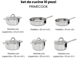 Online Beliani PRIMECOOK Acciaio inox Argento